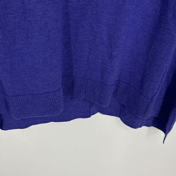 Eileen Fisher Tunic Sweater Size Medium Womens Purple Merino Wool Pullover Knit - Picture 3 of 7
